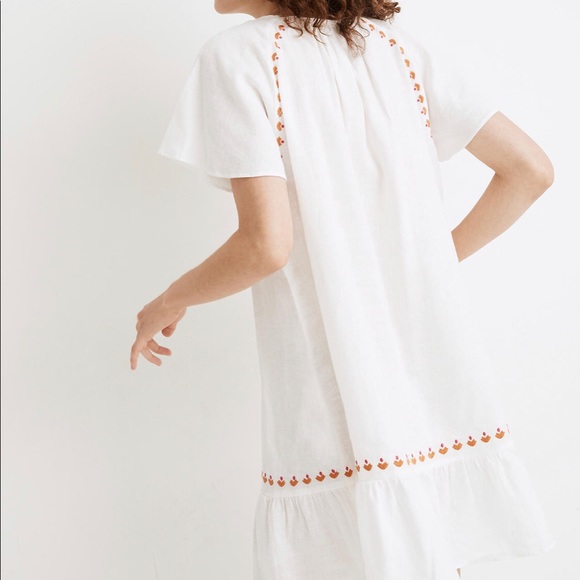 Madewell Raglan Embroidered Ruffle Mini Dress - Picture 4 of 4